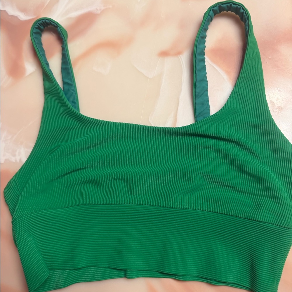 Beach Riot Green Women's Ribbed Bralette